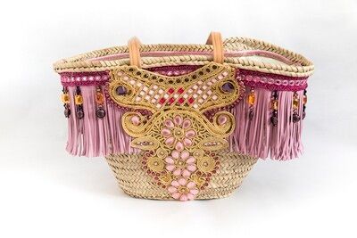 Borsa tote rosa turchese